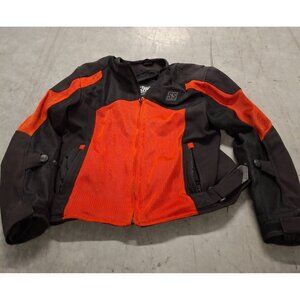 Speed and Strength LG Black Orange Mesh Motorcycle Jacket  Vault Armor Systems